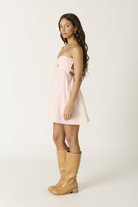 Belle Strapless Mini Dress in Pink