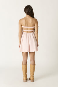 Belle Strapless Mini Dress in Pink