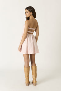 Belle Strapless Mini Dress in Pink