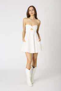 Belle Strapless Mini Dress in White
