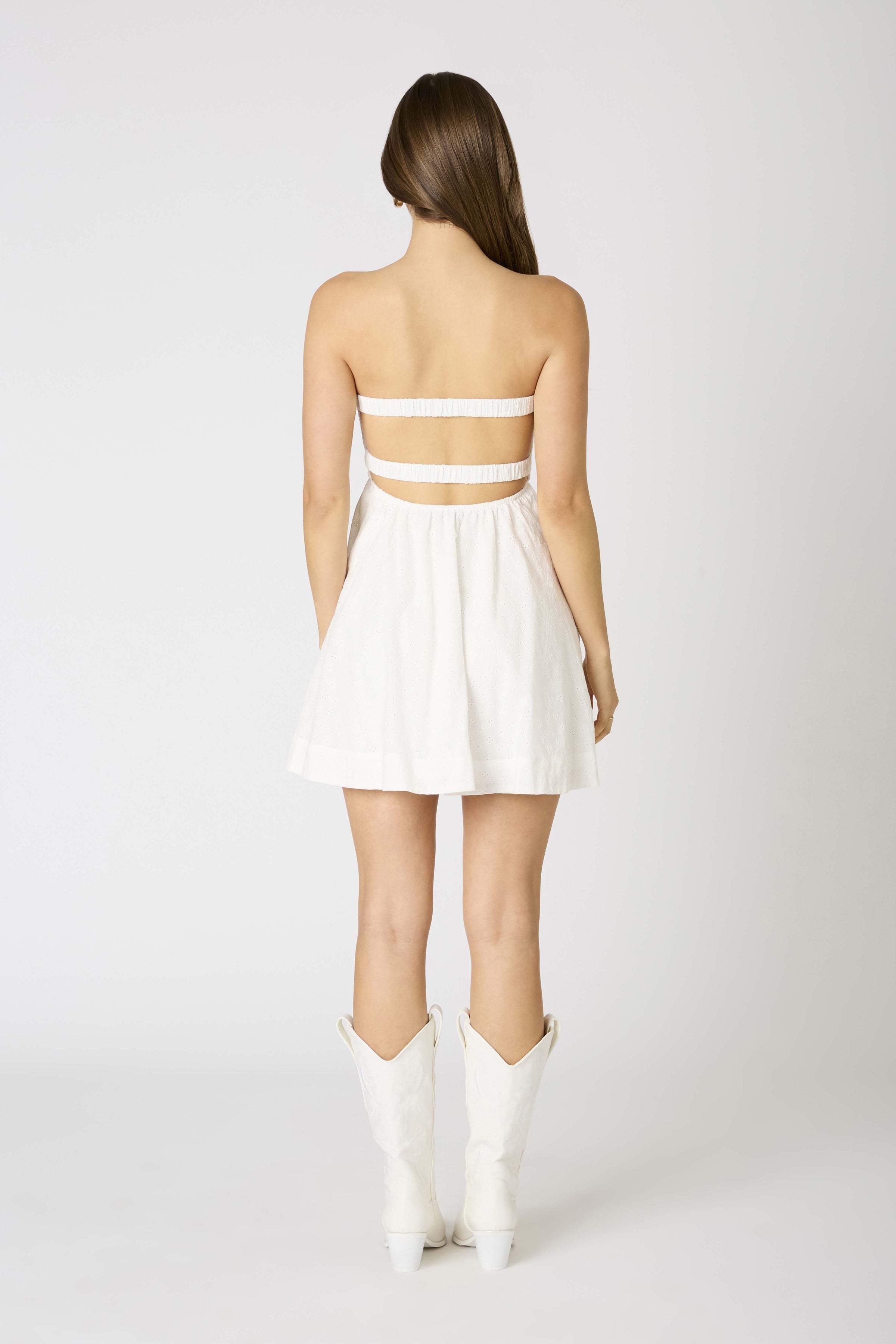 Belle Strapless Mini Dress in White