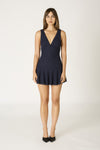 Ibiza Textured Mini Dress in Navy