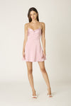 Night Life Twist Front Mini Dress in Rose
