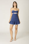 Blue for you Contrast Pipping Mini Dress