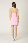 Strapless Lace Mini Dress in Pink