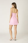 Strapless Lace Mini Dress in Pink