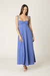 Twist Front Maxi Dress in Blue