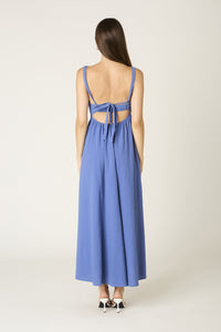 Twist Front Maxi Dress in Blue