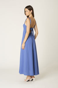 Twist Front Maxi Dress in Blue