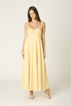 Twist Front Maxi Dress in Butter Yellow