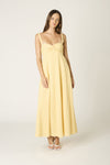Twist Front Maxi Dress in Butter Yellow