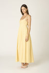 Twist Front Maxi Dress in Butter Yellow