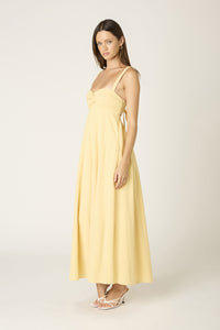 Twist Front Maxi Dress in Butter Yellow