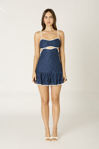 Weekender Lace Mini Dress in Navy