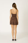 Stretchy Jersey Mini Dress in Chocolate