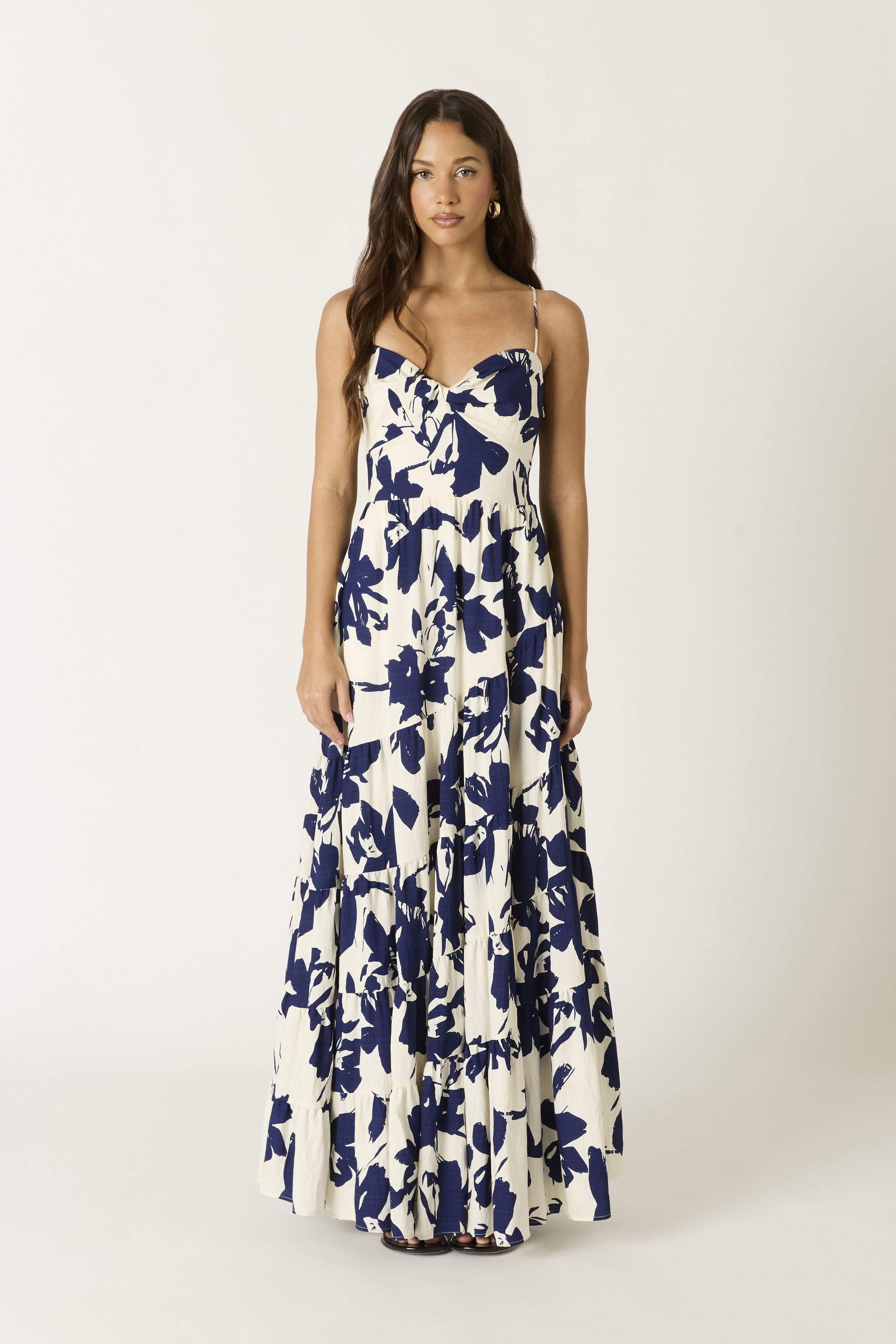 Leilani Floral Maxi Dress in Navy