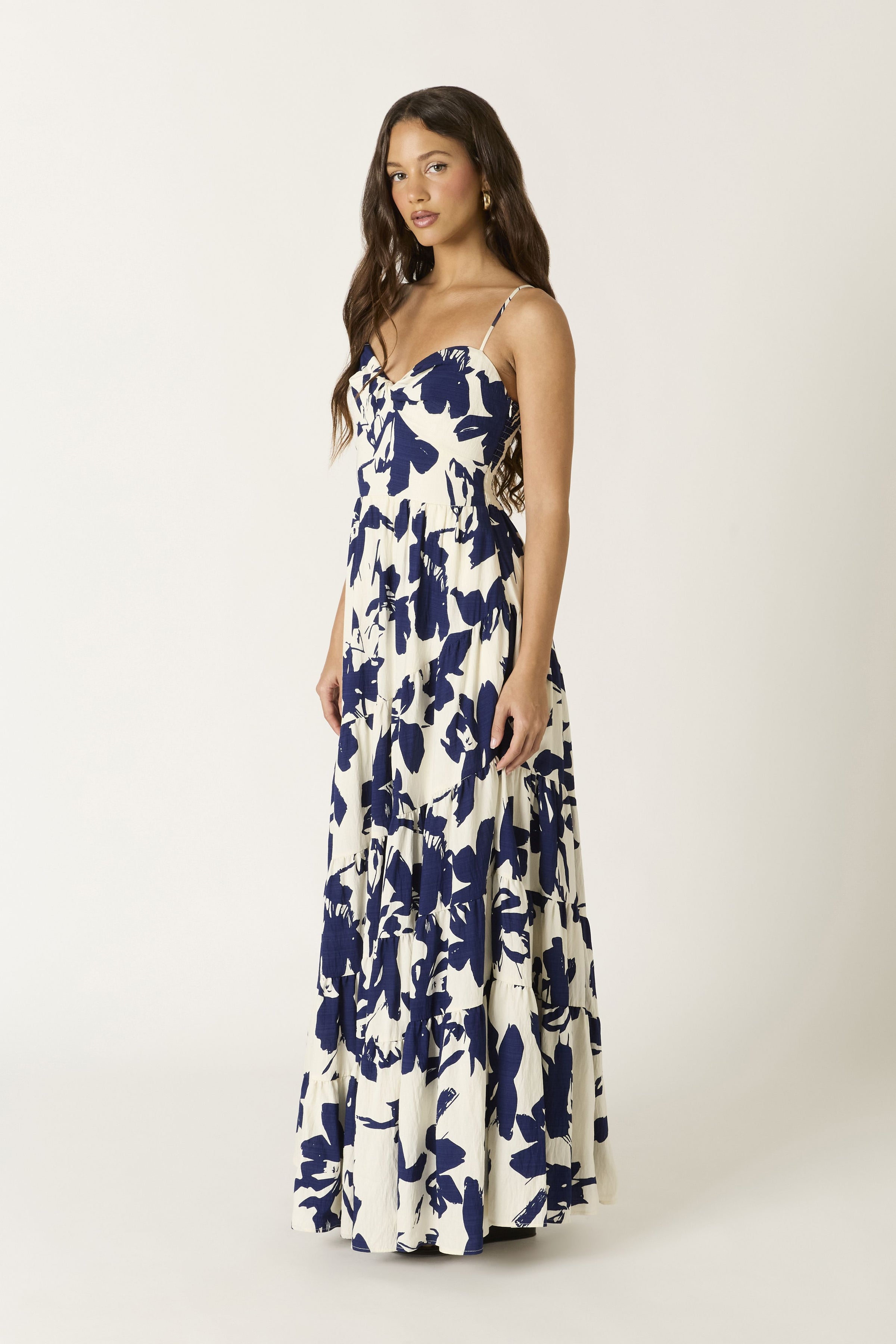 Leilani Floral Maxi Dress in Navy