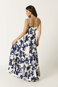 Leilani Floral Maxi Dress in Navy
