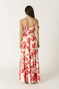 Leilani Floral Maxi Dress in Red