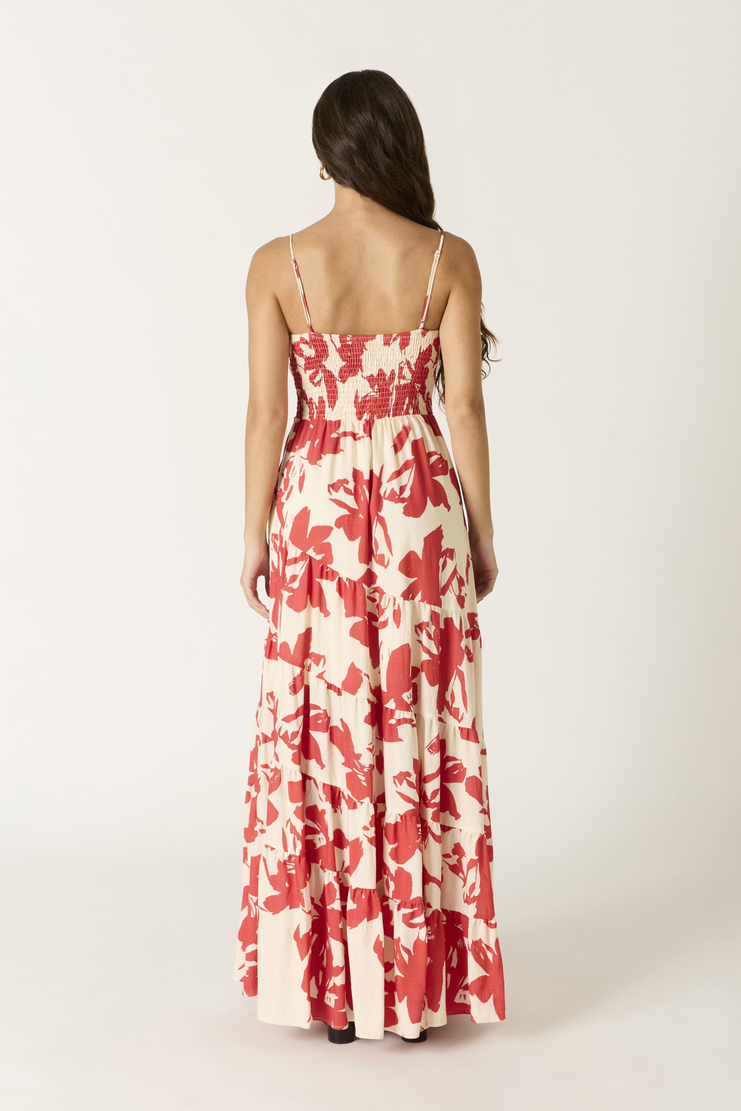 Leilani Floral Maxi Dress in Red