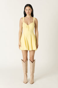 Spring Fling Pastel Mini Dress in Butter
