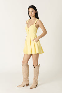 Spring Fling Pastel Mini Dress in Butter