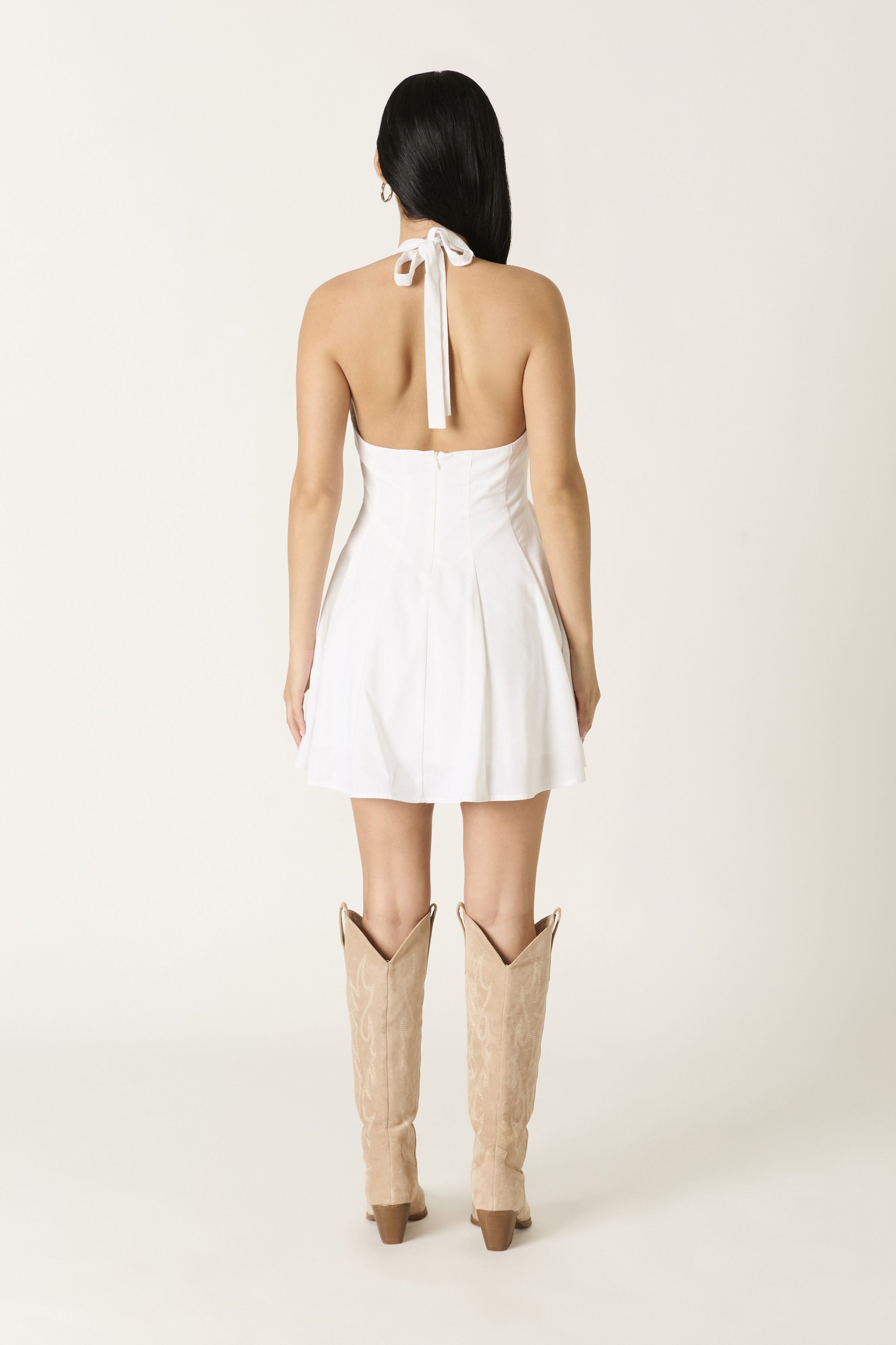 Eloise Halter White Mini Dress