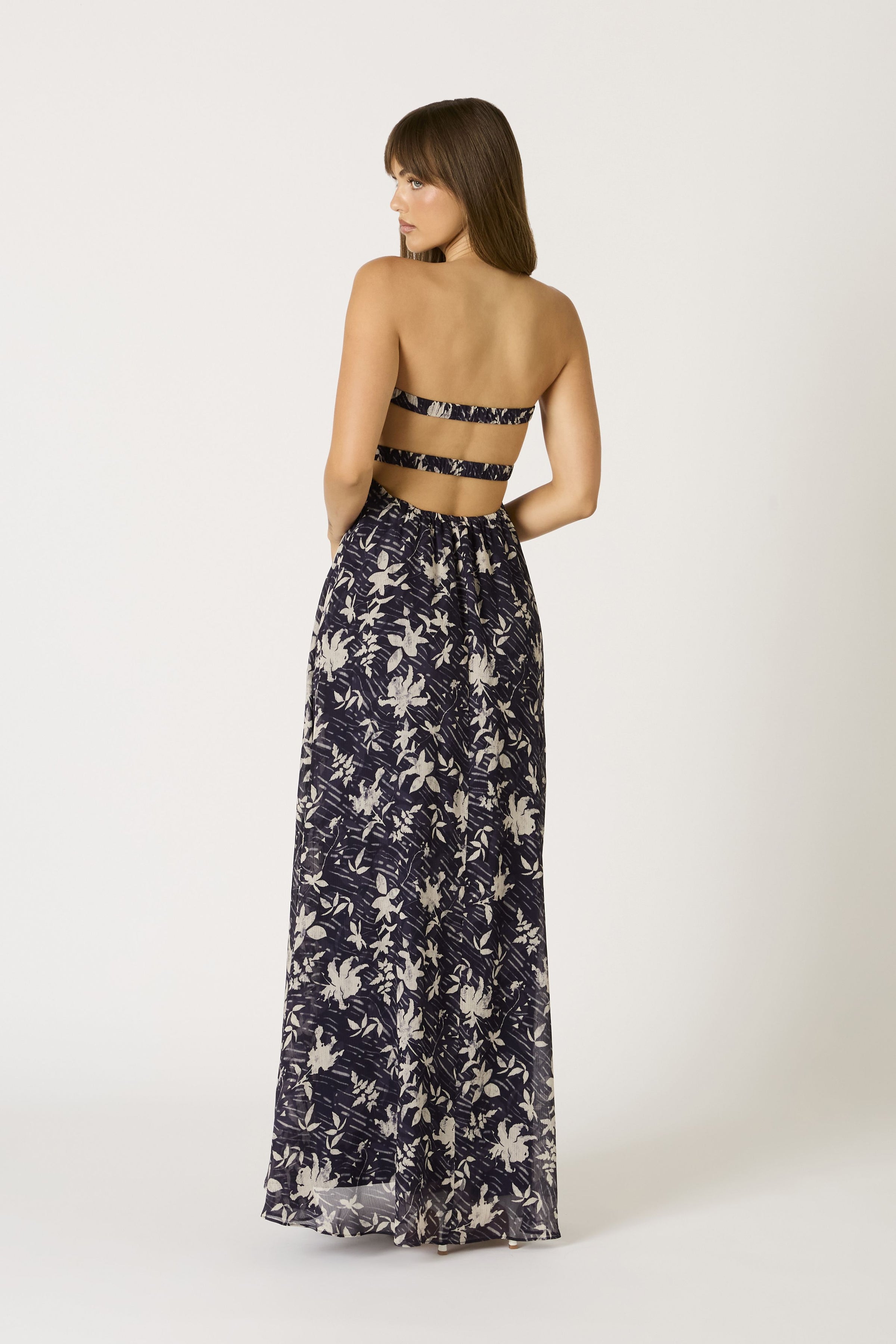 Adriatic Twisted Sweetheart Cutout Maxi Dress