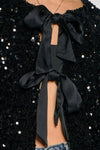 Sequin Bow Jacket in Black