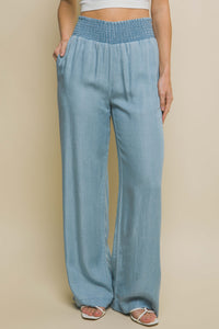 Wide Leg Tencel Pant (in Light Blue