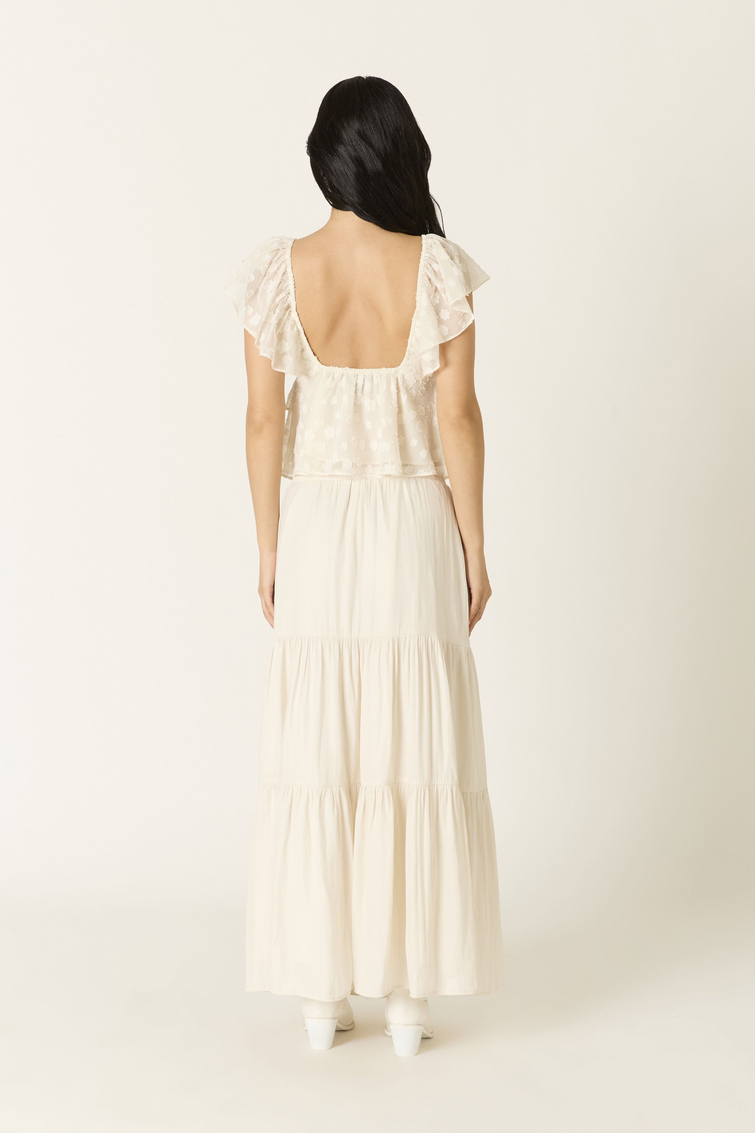 Portofino Satin Tiered Maxi Skirt
