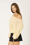 Off Shoulder Chunky SWeater In Butter