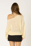 Off Shoulder Chunky SWeater In Butter