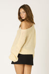 Off Shoulder Chunky SWeater In Butter