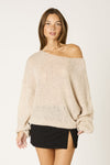 Off Shoulder Chunky SWeater In Ercu