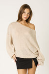 Off Shoulder Chunky SWeater In Ercu