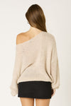 Off Shoulder Chunky SWeater In Ercu