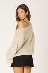 Off Shoulder Chunky SWeater In Ercu