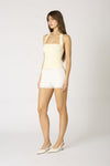 Delilah Square Neck Halter Top in Butter Yellow