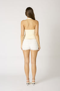 Delilah Square Neck Halter Top in Butter Yellow