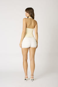 Delilah Square Neck Halter Top in Butter Yellow