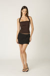 Delilah Square Neck Halter Top in Chocolate