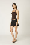 Delilah Square Neck Halter Top in Chocolate