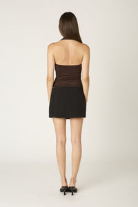 Delilah Square Neck Halter Top in Chocolate