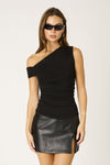 Going Out One Shoulder Black Top