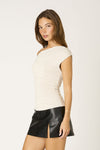 Going Out One Shoulder Ecru Top