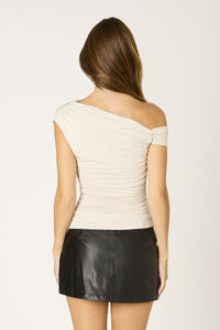 Going Out One Shoulder Ecru Top
