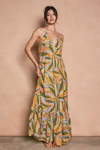 Coco Print Halter Maxi Dress