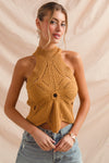 Flower Shape Halter Sweater Tank  MORE COLORS