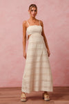 Aryn Geometric Shape Eyelet Lace  Maxi Dress